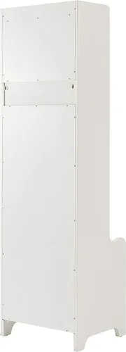 Vista 4 de Crosley Furniture Fremont - Árbol de pasillo con armarios de almacenamiento y ganchos para colgar percheros, color blanco envejecido