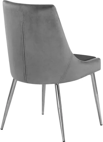 Vista 4 de Meridian Furniture Karina Collection Modern - Silla de comedor tapizada de terciopelo contemporánea con patas de metal resistentes, juego de 2, 19.5