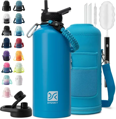 Vista 36 de DYSANKY Botella de agua aislada de 32 onzas, metal al vacío de acero inoxidable grueso, jarra de agua deportiva portátil para gimnasio y senderismo