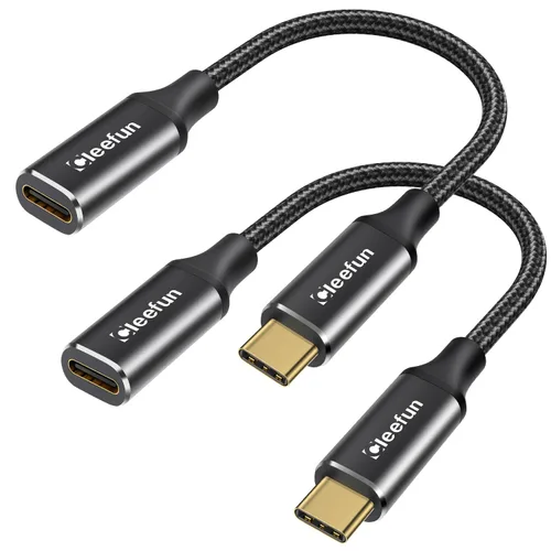 Vista 8 de CLEEFUN Cable de extensión USB-C, 1 pie, paquete de 1, USB-C macho a hembra, datos de 10 Gbps y sincronización de video 4K, carga rápida de 100 W