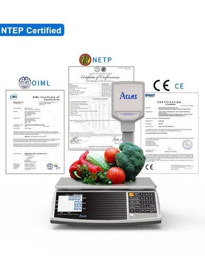 Vista 4 de EW Báscula digital de precios comerciales para computación PS6 – Báscula de alimentos de clase III certificada por NTEP Capacidad de 60 libras