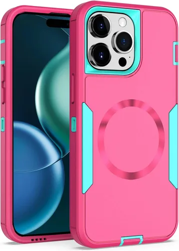 Vista 21 de Diseñada para iPhone 14 Pro, protección magnética contra caídas resistente, compatible con MagSafe, a prueba de polvo, no se decolora, no se pone