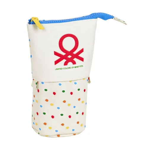 Vista 2 de Estuche Cubilete Benetton Topitos Blanco (8 x 19 x 6 cm)