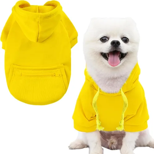 Vista 8 de Jecikelon Abrigo de Clima Frío para Mascotas Perro con Bolsillo Sudadera de Invierno para Perro Ropa Cálida para Cachorros para Perros Pequeños Ropa