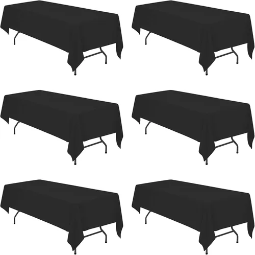 Vista 127 de BRILLMAX - Manteles para mesa rectangular de 6 pies, tela de lino de poliéster, lavable, para boda, recepción, banquete, fiesta de cumpleaños, 60 x