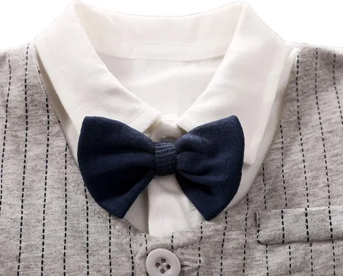 Vista 3 de Yierying - Mono de manga corta para niños y niñas, de algodón, para verano, 2 piezas, mameluco, ropa de bebé
