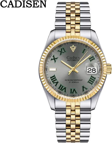 Vista 8 de CADISEN Relojes automáticos MIYOTA 8215 Reloj de pulsera impermeable para hombre, 38mm