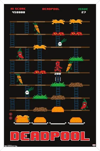 Vista 13 de Trends International Marvel Comics Deadpool - Póster de pared de juego, 22.4 pulgadas de largo x 14.7 pulgadas, versión enmarcada de madera