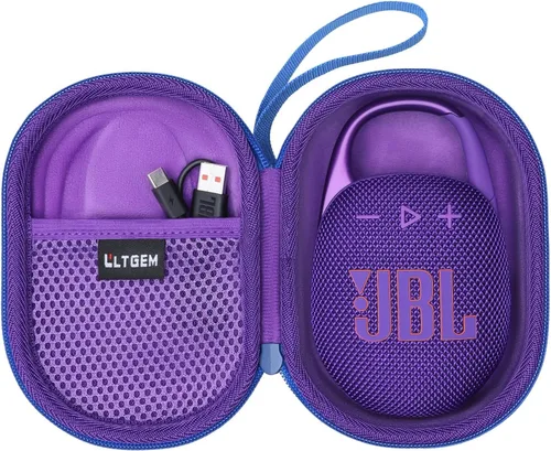 Vista 11 de LTGEM - Funda compatible con altavoz Bluetooth JBL Clip 4/5 Ultra portátil, impermeable, a prueba de polvo, color azul Estuche de viaje duro