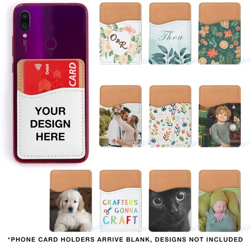 Vista 11 de Sublimation Blanks - Cartera para teléfono – Tarjetero de piel sintética para la parte posterior del teléfono, se pega en iPhone, Android, HTV