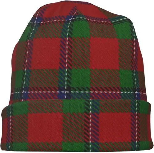 Vista 8 de MIZIBAO Gorro unisex con diseño de clan escocés, stewart, rojo, tartán, cálido, holgado, de punto, regalo para adultos