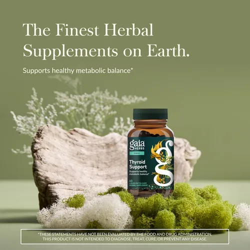 Vista 2 de Gaia Herbs Soporte para la tiroides - Fabricado con Ashwagandha, algas marinas marrones y Schisandra para apoyar el equilibrio metabólico saludable