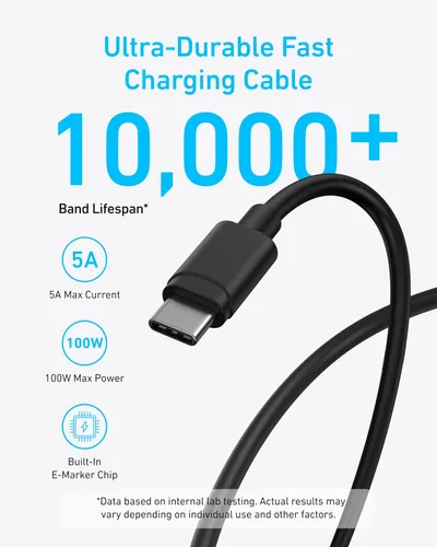 Vista 6 de Anker Bloque de cargador USB C de 45 W, paquete de 2 cargadores tipo C de Negro