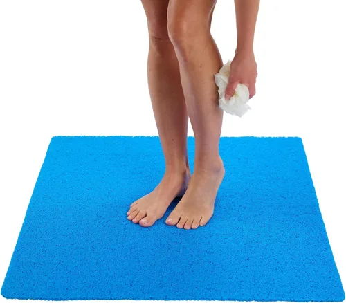 Vista 21 de Enkosi Alfombra de ducha antideslizante Loofah para suelos de ducha, bañera, baños, zonas húmedas, alfombrilla de baño acolchada con agujeros