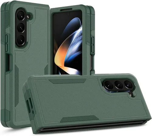 Vista 60 de Funda WOGROO para Samsung Galaxy Z Fold 4 - Funda protectora para teléfono a prueba de golpes, duradera, negra