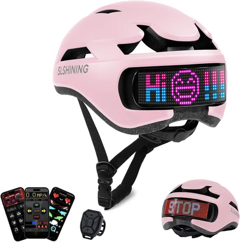Vista 12 de Bike Helmet, Bicycle Helmets with Light, 360° High Visibility LED Display, Lightweight Adjustable Mountain Bike Helmet with Turn Signals, Smart APP