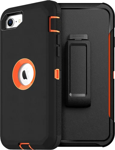 Vista 15 de MXX Funda diseñada para iPhone SE 2020/SE 2022, funda protectora resistente con protector de pantalla [3 capas] cubierta de protección de goma