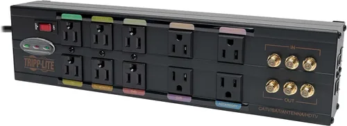 Vista 7 de Tripp Lite Isobar - Regleta de protección contra sobretensiones de 6 salidas con 2 puertos de carga USB, cable de 10 pies de largo, enchufe