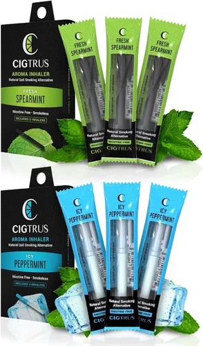 Vista 9 de Cigtrus Ayuda para dejar de fumar - Inhalador natural sin humo - No eléctrico, sin nicotina y seguro para viajar - 6 piezas de menta helada y lima