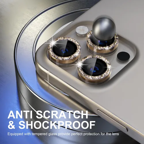 Vista 443 de Choiche Compatible para iPhone 16 Pro/iPhone 16 Pro Max Protector de Lente de Cámara, Vidrio Templado 9H Protector de Pantalla de Cubierta de Cámara