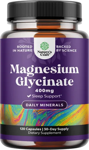 Vista 12 de Suplemento mineral de glicinato de magnesio de 400 mg, suplemento de magnesio calmante para mujeres y hombres, apoyo natural del sueño para la salud