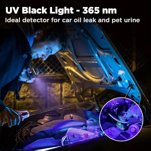Vista 2 de WORKPRO Linterna de Pluma Recargable, Linterna UV de 365 nm con Luz Negra, Linterna LED de 450 Lúmenes Mini de Bolsillo, para Inspección, Trabajo