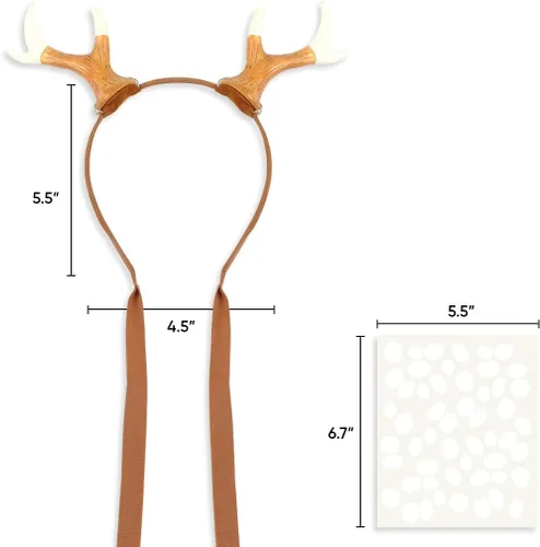 Vista 7 de Funcredible Diadema de cuernos de Navidad con tatuaje Diadema de cuernos de ciervo para mujer Diadema de reno para adultos Accesorios de disfraz