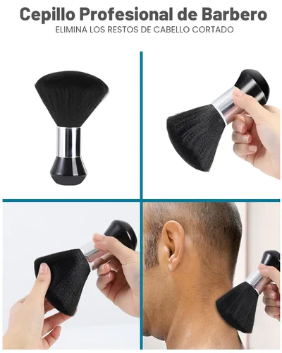 Vista 4 de Capa de peluquería para niños con cepillo quitapelusas para el cuello, capa profesional de salón para corte de cabello con cierre a presión
