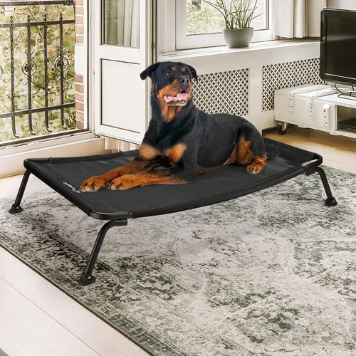 Vista 9 de Veehoo Cama elevada para perros para exteriores, cama elevada para perros de enfriamiento XL, portátil, impermeable, curvada, para exteriores, hasta