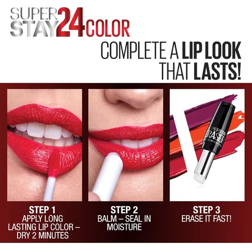 Vista 8 de Maybelline New York Superstay 24, color de labios en 2 pasos, naranja sin parar 210 NARANJA SIN PARAR
