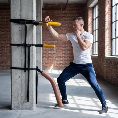 Vista 5 de SYNTECSO Maniquí Wing Chun para entrenamiento de artes marciales, 3 modelos disponibles, montado en la pared o portátil para árbol u objetos blandos