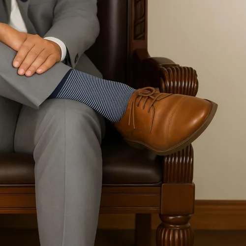 Vista 2 de KONY Paquete de 4 calcetines de algodón de alta calidad para hombre, coloridos y divertidos, calcetines de negocios, a rayas, regalo para hombres