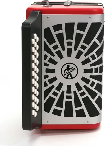 Vista 6 de Hohner Compadre GCF Acordeón con bolsa de concierto (rojo)