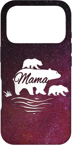 Vista 30 de Mama Bear with 2 Cubs Space Stars Galaxy Mama Bear Case for iPhone 17