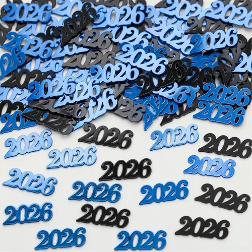 Vista 20 de KatchOn, Confeti de graduación negro brillante 2026 – Paquete de 500 Confeti de graduación 2026 decoraciones de graduación 2026 Decoraciones