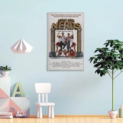Vista 4 de Póster de películas retro de la venganza de los nerds, obras de arte vintage de los años 80, póster de lienzo estético para habitación, impresiones