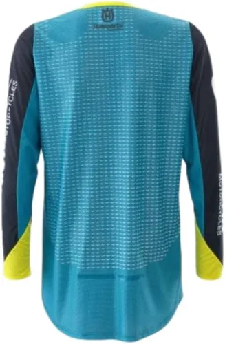 Vista 2 de Husqvarna RAILED Camisa PRO S, Azul amarillo turquesa