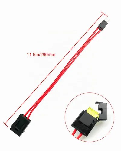 Vista 4 de Portafusibles para Automóvil, 32V 20 Amp 16 AWG, Cable de Alambre Rojo para Probar y Conectar Circuitos Automotrices, Compatible con Paneles