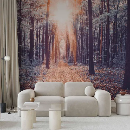 Vista 45 de artgeist Mural de pared premium Bosque púrpura, 79 x 55 pulgadas, papel tapiz no tejido, decoración de pared de vellón, impresión fotográfica