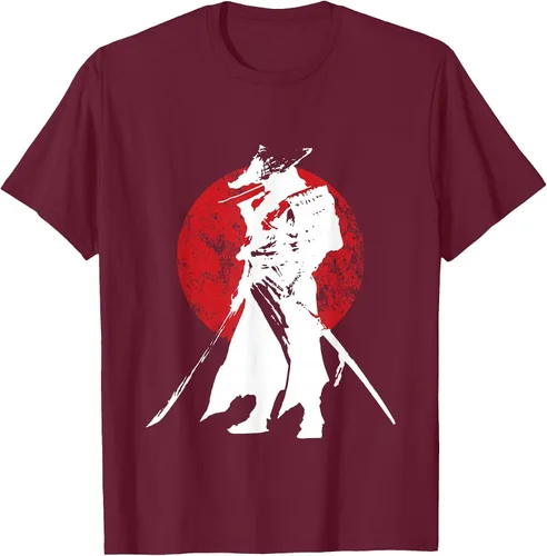 Vista 7 de Vintage Japanese Samurai Retro Bushido Warrior Japan Sword T-Shirt Asphalt Grey