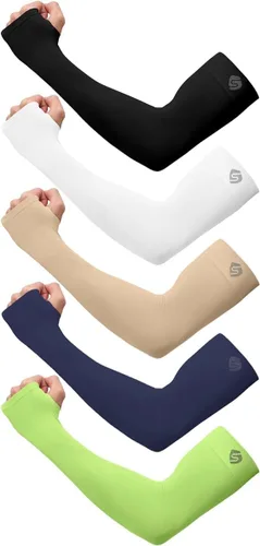 Vista 26 de Mangas para brazo, para hombres o mujeres. Para calentar o refrescar. Guantes de Compresión con factor de protección de los rayos ultravioleta UPF 1