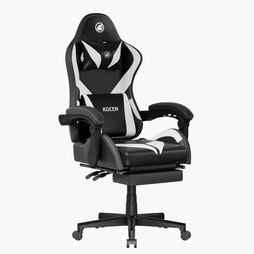 Vista 11 de Sillas de juego para adultos altos y niños, soporte lumbar, luces LED, respaldo alto, silla de computadora reclinable con reposacabezas