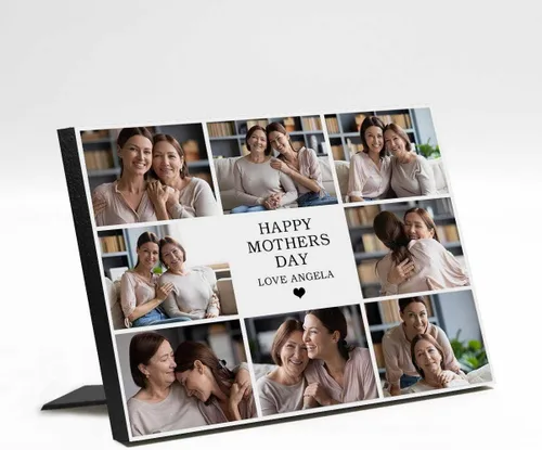 Vista 7 de InterestPrint Panel de fotos personalizado para mamá y nombre para exhibición de mesa Love You Mom You're the Best 3 Fotos Marco de fotos