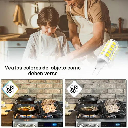 Vista 4 de Bombilla LED G8 regulable, bombilla de microondas de 120V 50W de repuesto para campana extractora de microondas GE, bombilla de luz para cocina Luz