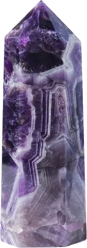 Vista 11 de Runyangshi Varita de cristal curativo natural de apatita azul grande de 4.72 a 5 pulgadas, torre de cristales con 6 facetas de un solo punto