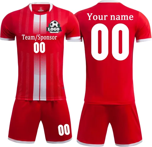 Vista 12 de Camisetas de fútbol personalizadas para niños, hombres y mujeres, camiseta y pantalones cortos de fútbol personalizados, uniformes de fútbol