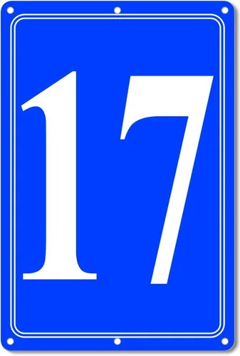 Vista 48 de Premium Aluminum Number Signs, Metal 12" X 8" Blue Numbered Sign Outdoor for Parking Lots, Floor, Dock, Court, Aisle, Field, High Visibility, No