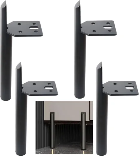 Vista 9 de Patas de muebles de 2 pulgadas, patas negras para mesa de café, patas de muebles de metal de mediados de siglo para sofá, gabinete, otomana, juego
