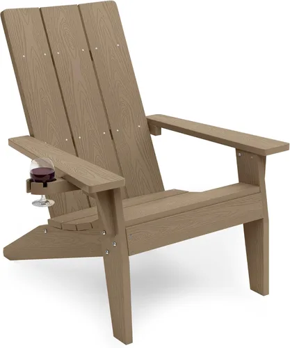Vista 49 de MXIMU Silla Adirondack moderna resistente a la intemperie con portavasos, sillas de gran tamaño para hogueras Adorondic de plástico al aire libre