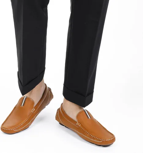 Vista 6 de Bruno Marc - Mocasines de conducción para hombre, mocasines tipo penny con cierre de deslizar